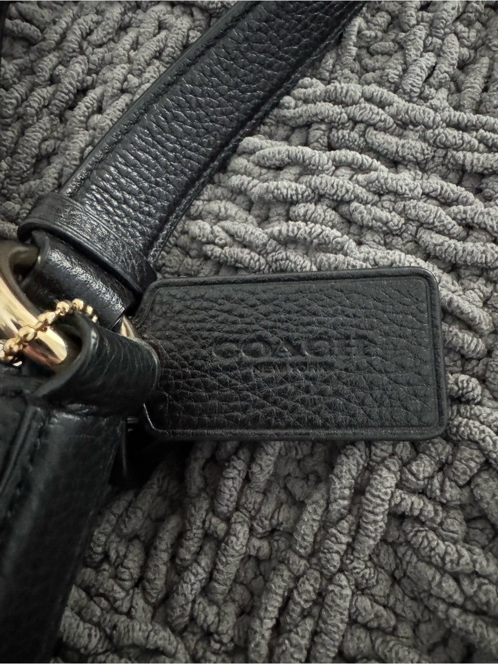 COACH Black Pebbled Leather Crossbody Bag with Gold Hardware - Picture 2 of 7